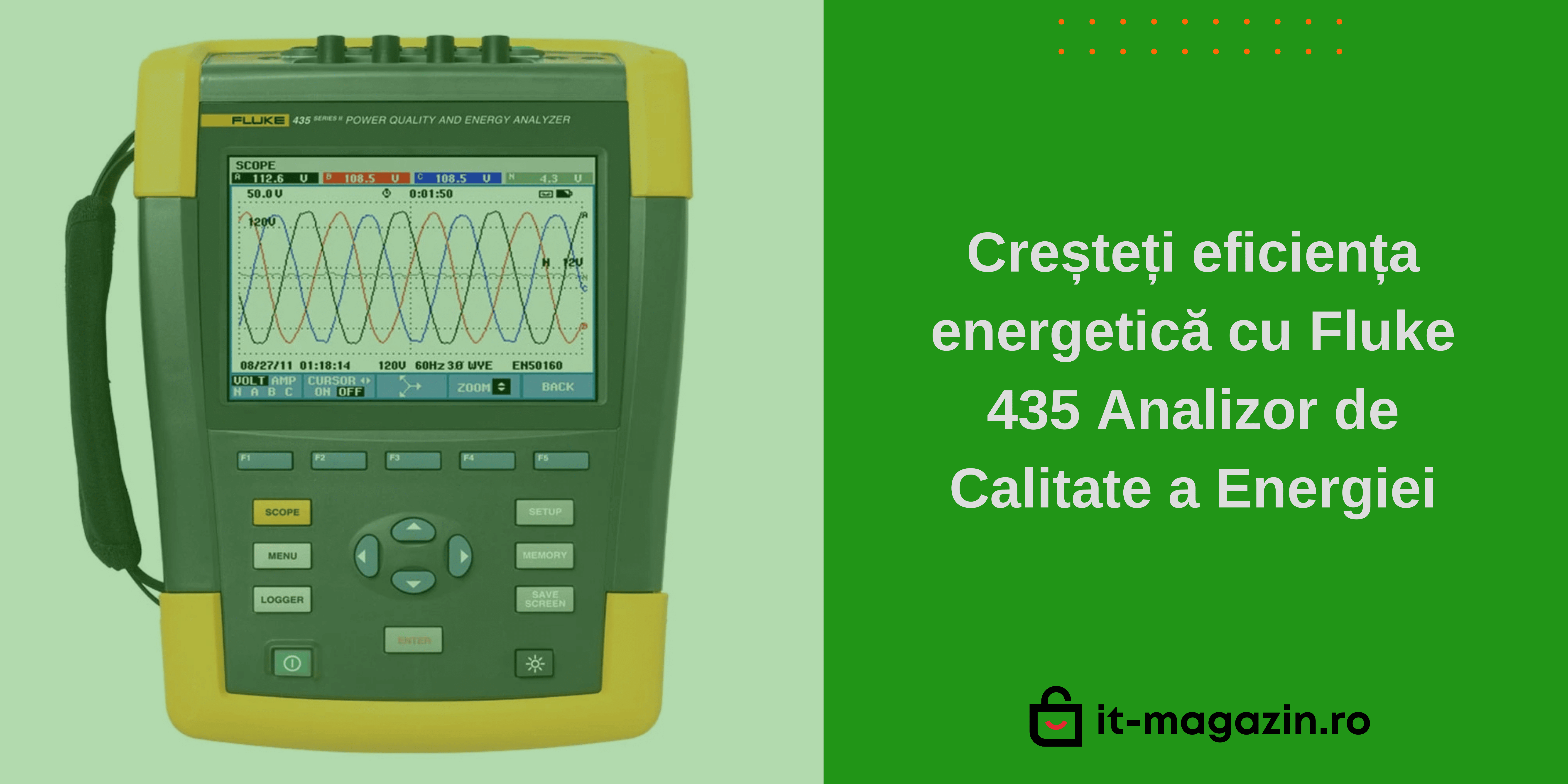 Creșteți eficiența energetică cu Fluke 435 Analizor de Calitate a Energiei