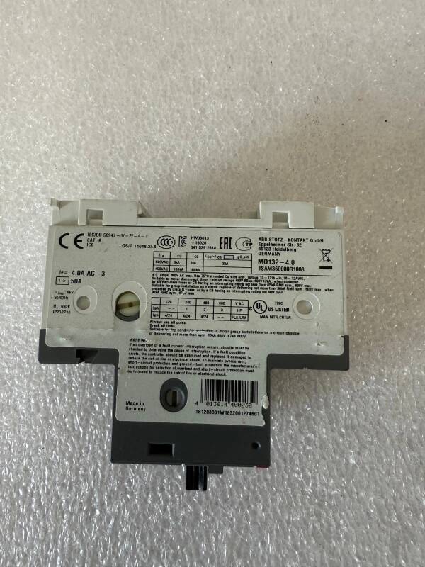 ABB MO132 Motor Starter 4.0A, MO132-4.0 MPCB - 2