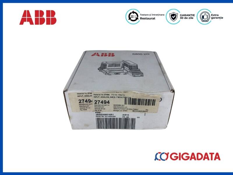 Nob AI810 Analog Input 8 ch 3BSE008516R1 - 2