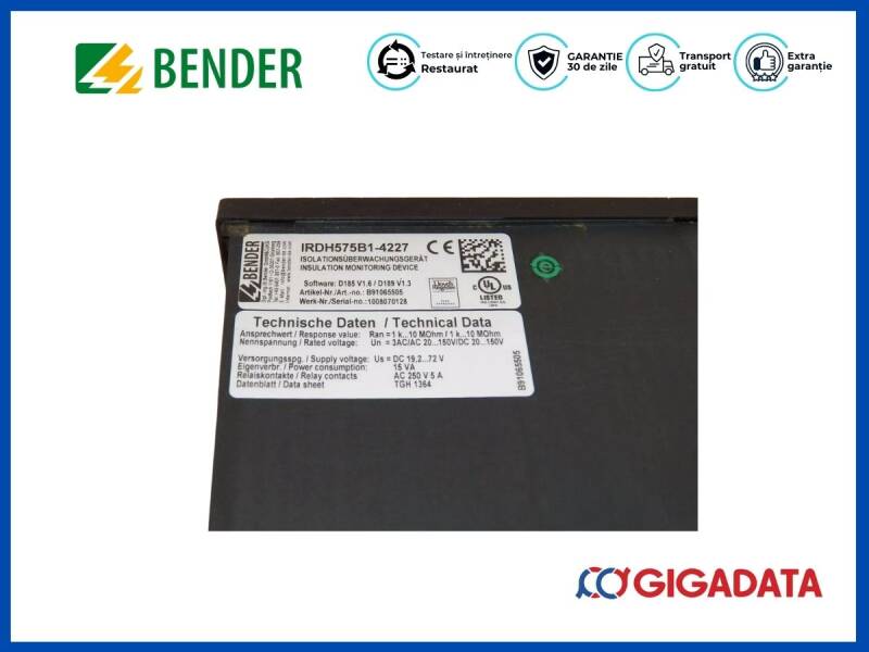 BENDER IRDH575 ISOMETER IRDH575B1-4227 Insulation Monitoring Device - 5