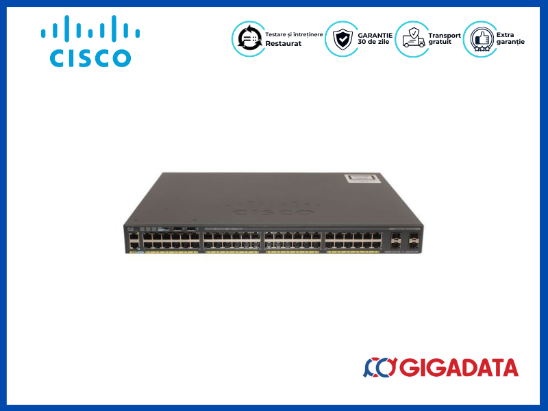 Cisco WS-C2960X-48LPS-L 48 Port 10/100/1000 POE+ GE+4 SFP Switch - CISCO