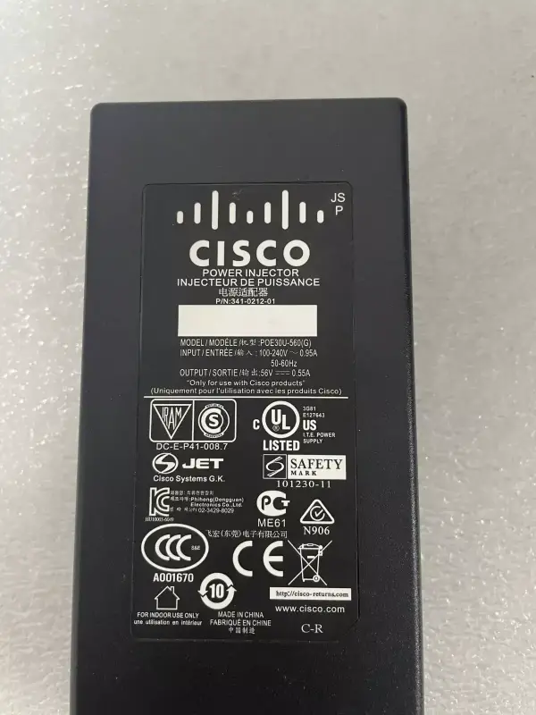 Cisco Power Injector AIR-PWRINJ4 POE30U-560 56V 0.55A - 2