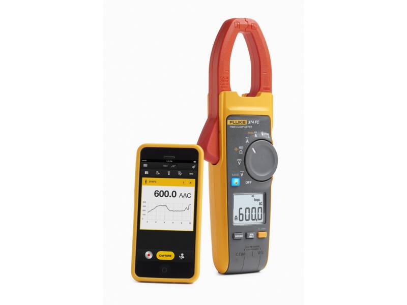 Cleste Ampermetric Fluke 374 FC, TrueRMS AC/DC, Wireless, Precizie și Performanță, CAT III 1000V - 1