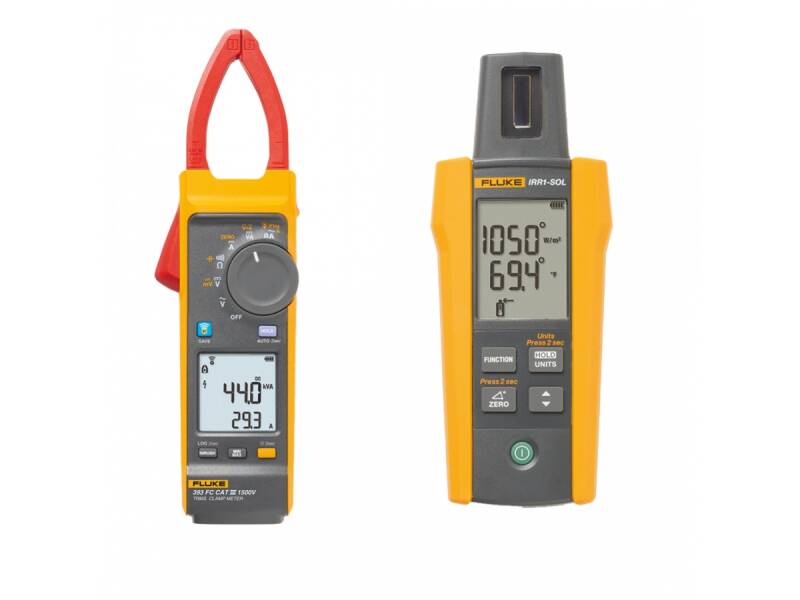 Fluke 393 FC Pens Ampermetru Solar și Dispozitiv de Măsurare a Radiației Solare IRR1-SOL – Set Profesional pentru Energie Solară - 1