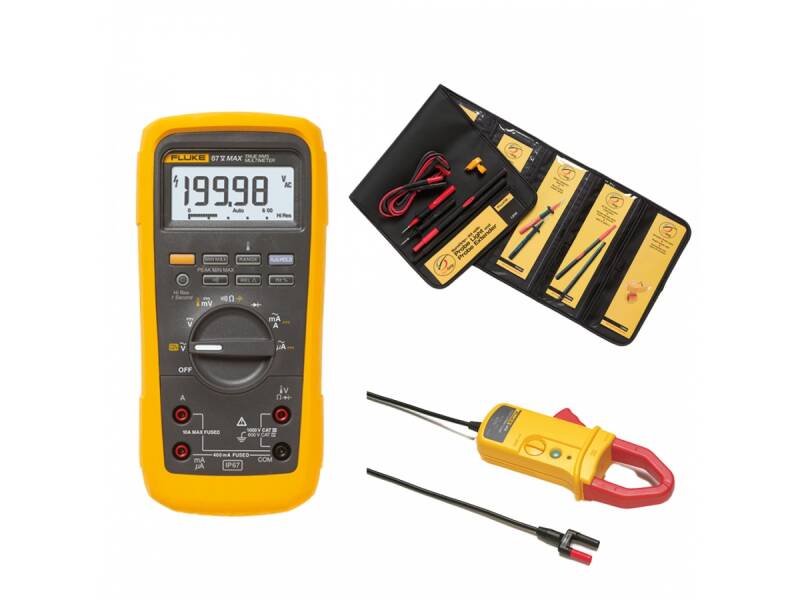 Fluke 87V TRMS Multimetru Digital cu Clește Ampermetric i410 AC/DC și Kit SureGrip L215 – Set Complet pentru Măsurători Precise - 1