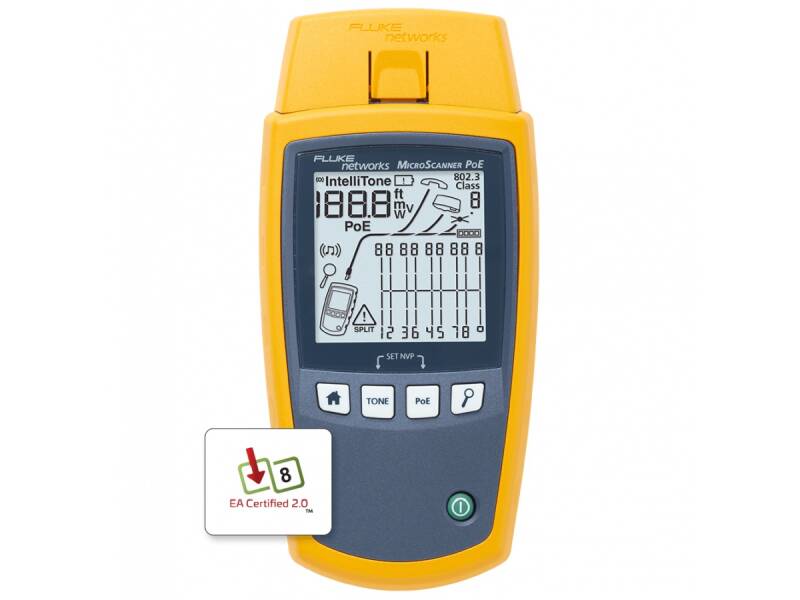 Fluke Networks MS-POE MicroScanner² – Verificator Avansat pentru Cablu și PoE - 1