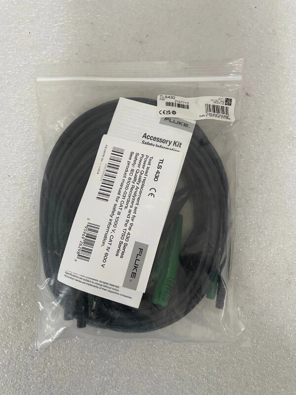 Fluke TLS430 Test Leads with Alligator Clips for 430 Series - Fluke