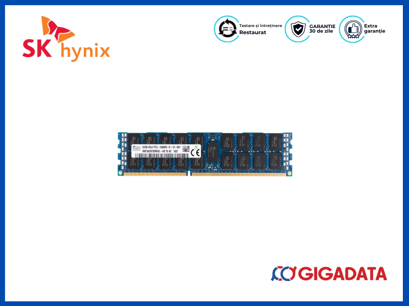 SK Hynix 32GB PC3-10600R DDR3-1333 Registered ECC 4RX4 Memory HMT84GR7BMR4C-H9 - Hynix