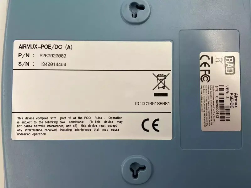 Injector PoE / adaptor DC RAD AIRMUX-POE/DC - 3