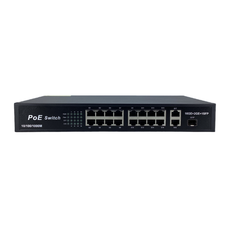Longline Switch Gigabit PoE cu 16x Porturi RJ45 si Uplink 2x RJ45 si 1x SFP - Longline