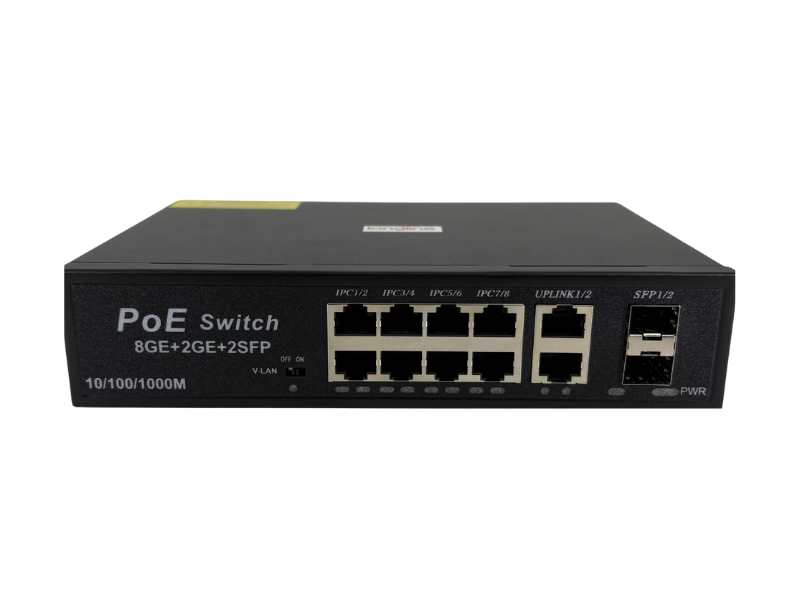 Longline Switch Gigabit PoE cu 8x Porturi RJ45 si Uplink 2x RJ45 si 2x SFP - Longline