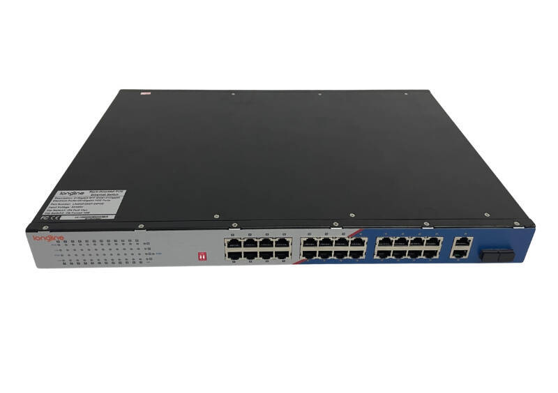 Longline Switch PoE cu 24 Porturi RJ45 Gigabit si Uplink 2 Sloturi SFP - 1