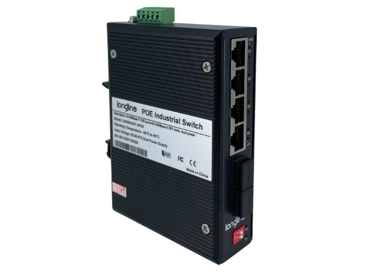 Longline Switch PoE cu 4 Porturi RJ45 Gigabit si 2 Sloturi SFP - Longline