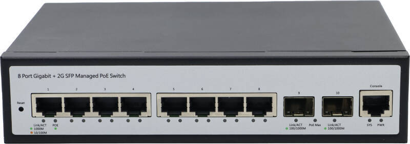 Switch Longline 8 PoE porturi RJ45 2 porturi SFP UPLink - 1