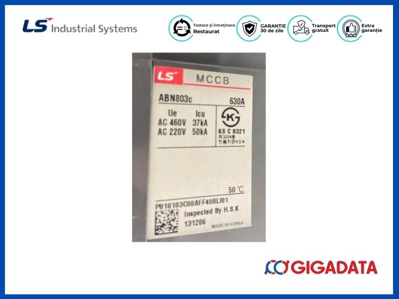 LS MCCB Metasol Series ABN 803c 630A ABN803c - 3