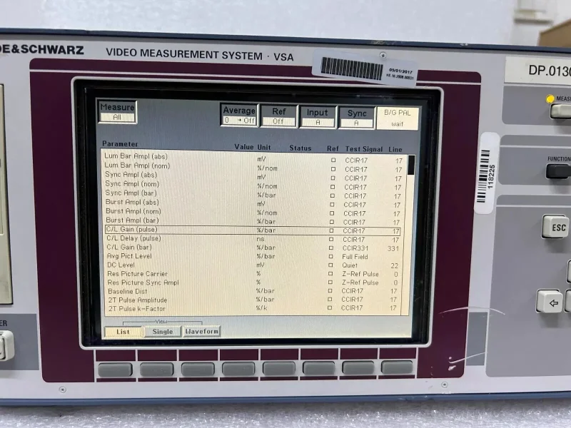 ROHDE SCHWARZ VSA Video Measurement System 2013.6057.03 - 5