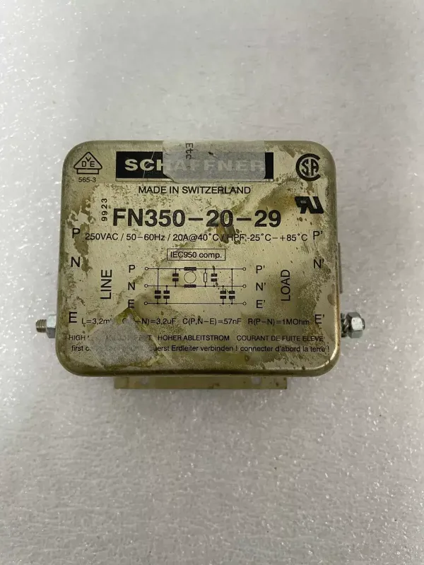 SCHAFFNER FN350-20-29 RFI POWER LINE FILTER - 2