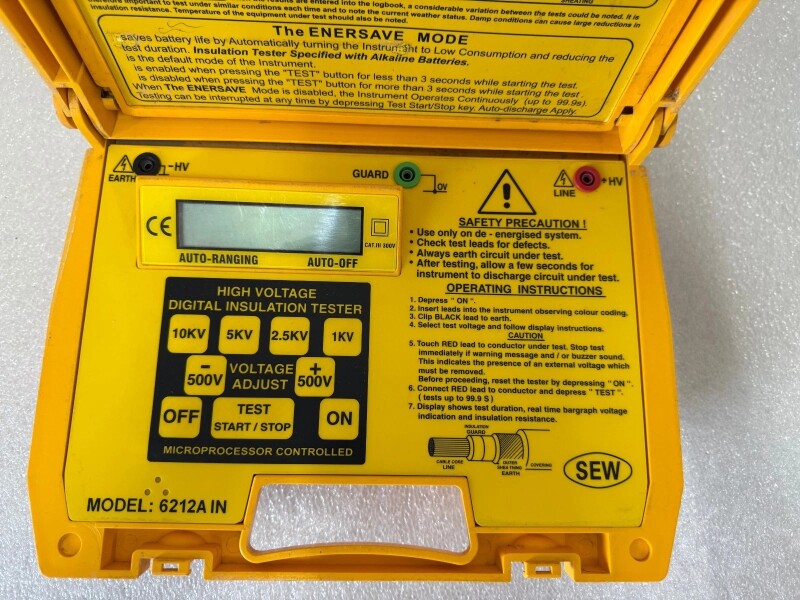 SEW 6212A IN DIGITAL HIGH VOLTAGE DIGITAL INSULATION TESTER - 2