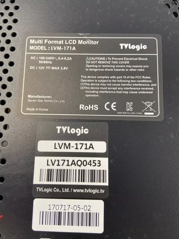 TVlogic LVM-171A 16.5 inch Full HD Multi Format LCD Monitor - 4