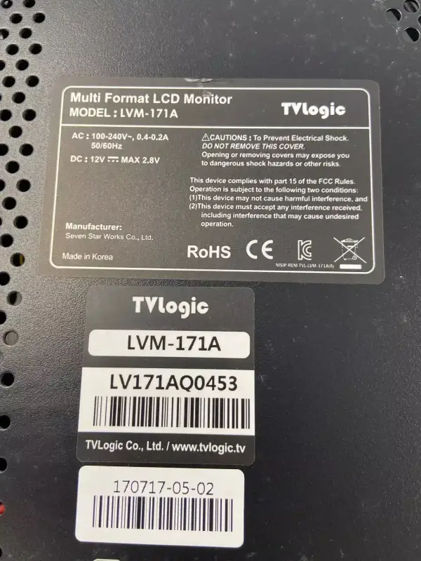 TVlogic LVM-171A 16.5 inch Full HD Multi Format LCD Monitor - 4