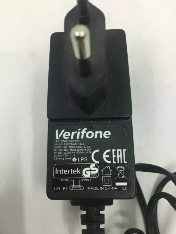 Verifone MU06-E050-100-C5 micro USB AC/DC 100-240 Power Adapter - 1